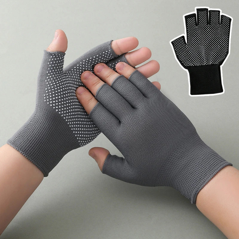 

Breathable Anti-slip Sports Gloves Sunscreen Fingerless Nylon Gloves For Working Cycling And Driving Gloves Outdoor Activities