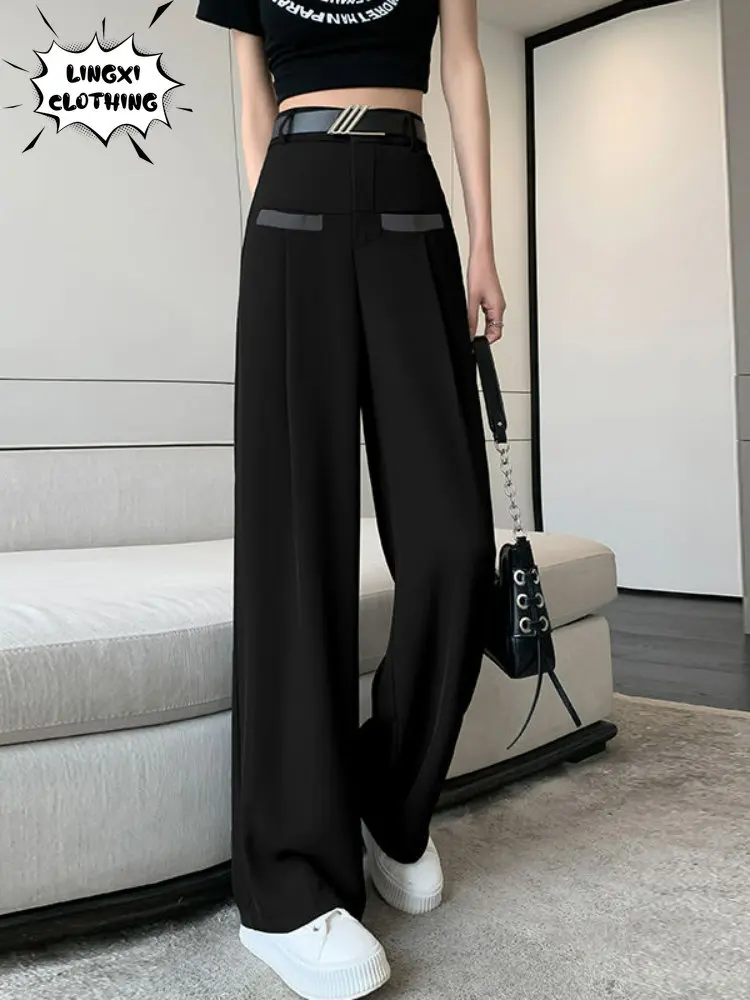 2023 Summer New High Waist Loose Drop Wide Leg Pants Suit Pants Floor Dragging Pants for Women's Clothing In Korean Style