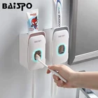 BAISPO пыленепроницаемый держатель для зубной щетки автоматическая Зубная паста соковыжималка Диспенсер Для Хранения зубных щеток без дырочек аксессуары для ванной комнаты