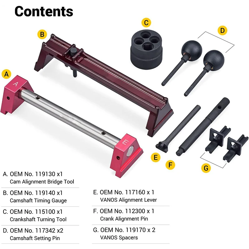 Набор инструментов для выравнивания распределительного вала BMW S54 E46 M3 E35 Z3 E85 E86 Z4