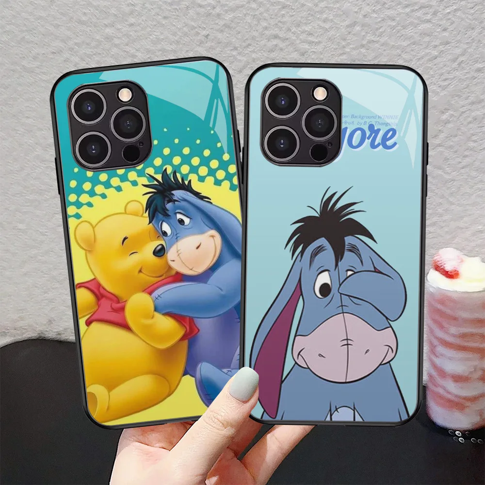 Роскошный чехол из закаленного стекла T-43 Eeyore Pigget для Samsung Galaxy A12 A16 A50S A35 A50 A15 A13 A33 A14