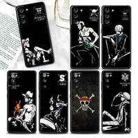 one piecephone case for samsung galaxy s20 s21 fe s10 s9 s8 s22 plus ultra s10e lite case dark style anime black tpu soft cover