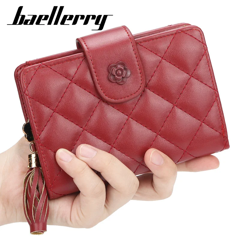

Pu Leather Women Wallet Vertical Check Pattern Ladies Coin Purse Multiple Female Card Holder Fashion Women Zipper Wallets