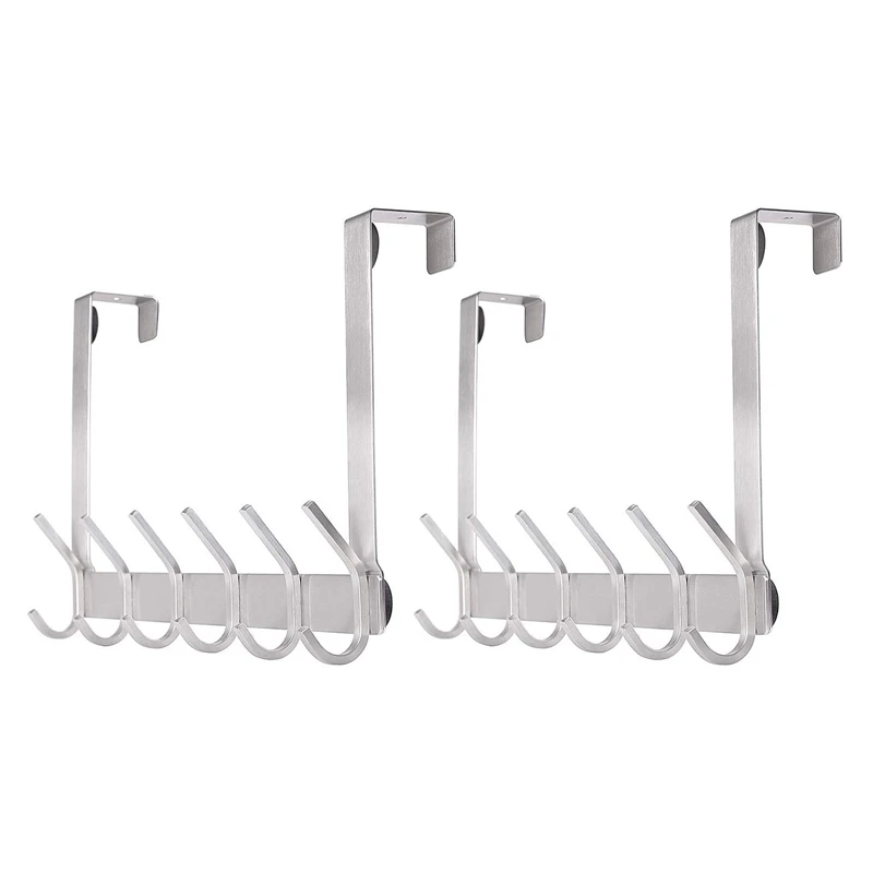

2 крючка на дверь, сверхпрочная дверная Вешалка из нержавеющей стали 304 для пальто, халата, шляп, одежды, полотенец, подвесной Органайзер