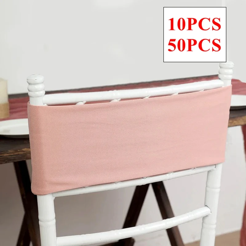 Band Spandex Chair Sash Bow Fit Chair Cover Wedding Event Pa