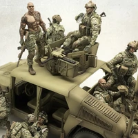 135 vehicle mounted u s navy seal team six special forces resin 6 soldiers without car unassembled and unpainted model kit