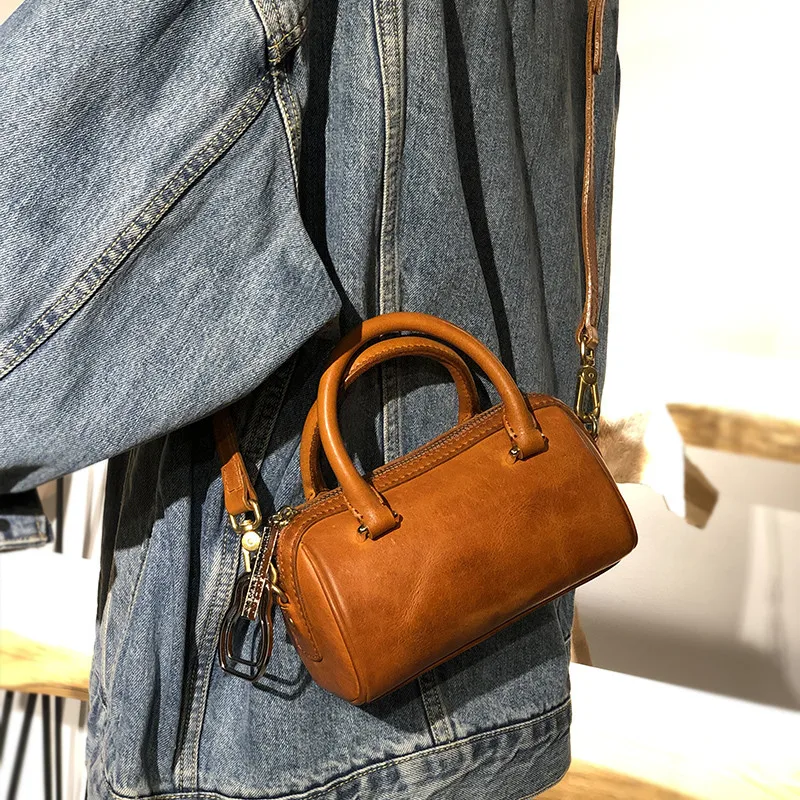 Luxury organizer genuine leather women's handbag outdoor leisure natural real cowhide party cute mini shoulder crossbody bag