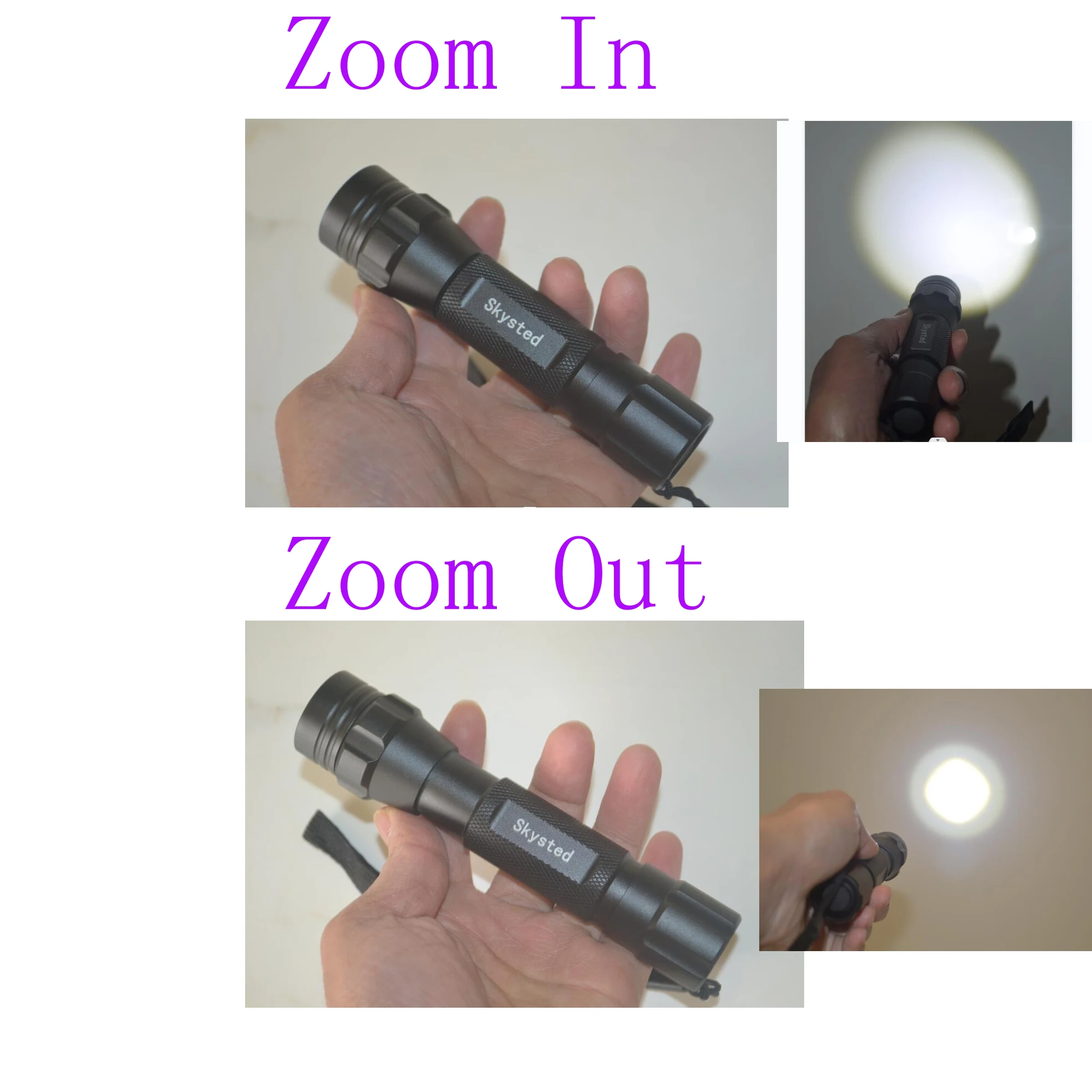 Skysted 501B Zoomable Single Mode 1200 Lumens CREE XP-L V6 10W LED Camping Flashlight Torch