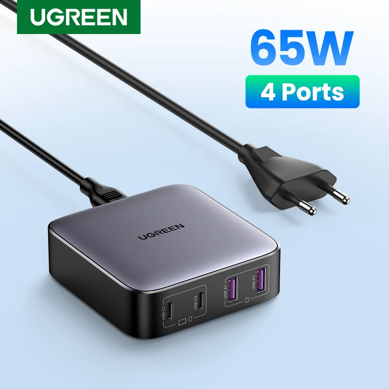 UGREEN 65W GaN Charger Desktop Laptop Fast Charger 4 in 1 Adapter For iPhone 14 13 12 Pro Max Phone Charger Xiaomi Samsung