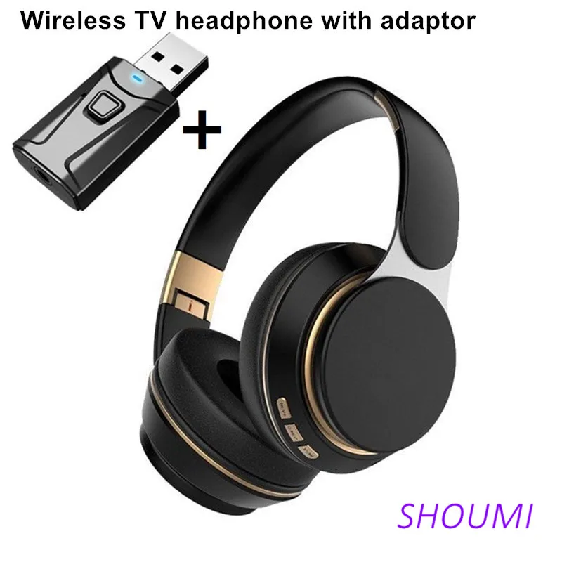 Drahtlose TV Kopfhörer Bluetooth 5,0 USB Adapter Stereo Headset Faltbare Helm Earbuds mit Mic für Samsung Xiaomi TV PC Musik