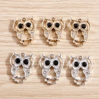 10pcs 1722mm cartoon crystal animal owl charms for jewelry making cute drop earrings pendants necklaces diy keychains accessory
