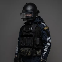 trnbac black and grey assault reflective strip instructor uniform three bar striped tactical suit