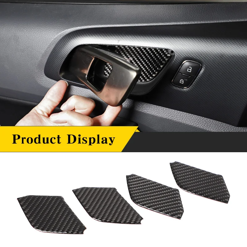 

For Ford Ranger Wildtrak 2015-2021 Soft Carbon Fiber Car Door Handle Inner Door Bowl Panel Sticker Car Interior Accessories