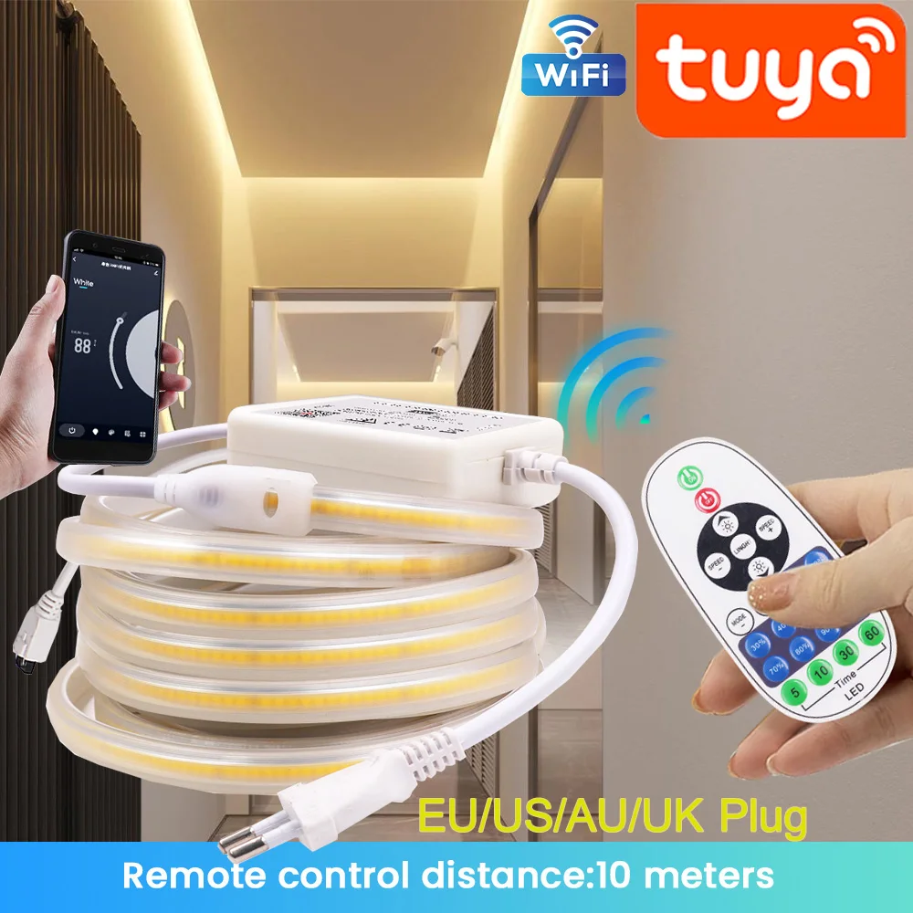 Умная Светодиодная лента с дистанционным управлением, 220 В перем. Тока, 288 светодиодов/м