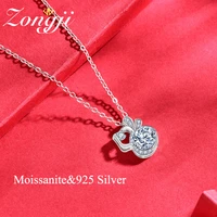 100 sterling silver vvs1 d color moissanite lab grown diamond auspicious gourd pendant necklace for women girls wedding jewelry