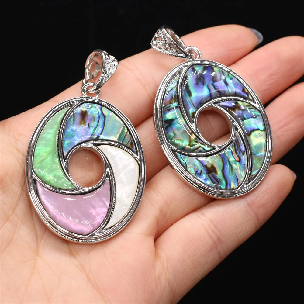 

Natural Shells Abalone Color Shell Oval Pendant For Jewelry Making DIY Necklaces Earrings Hanging Accessories Charms Gift Party