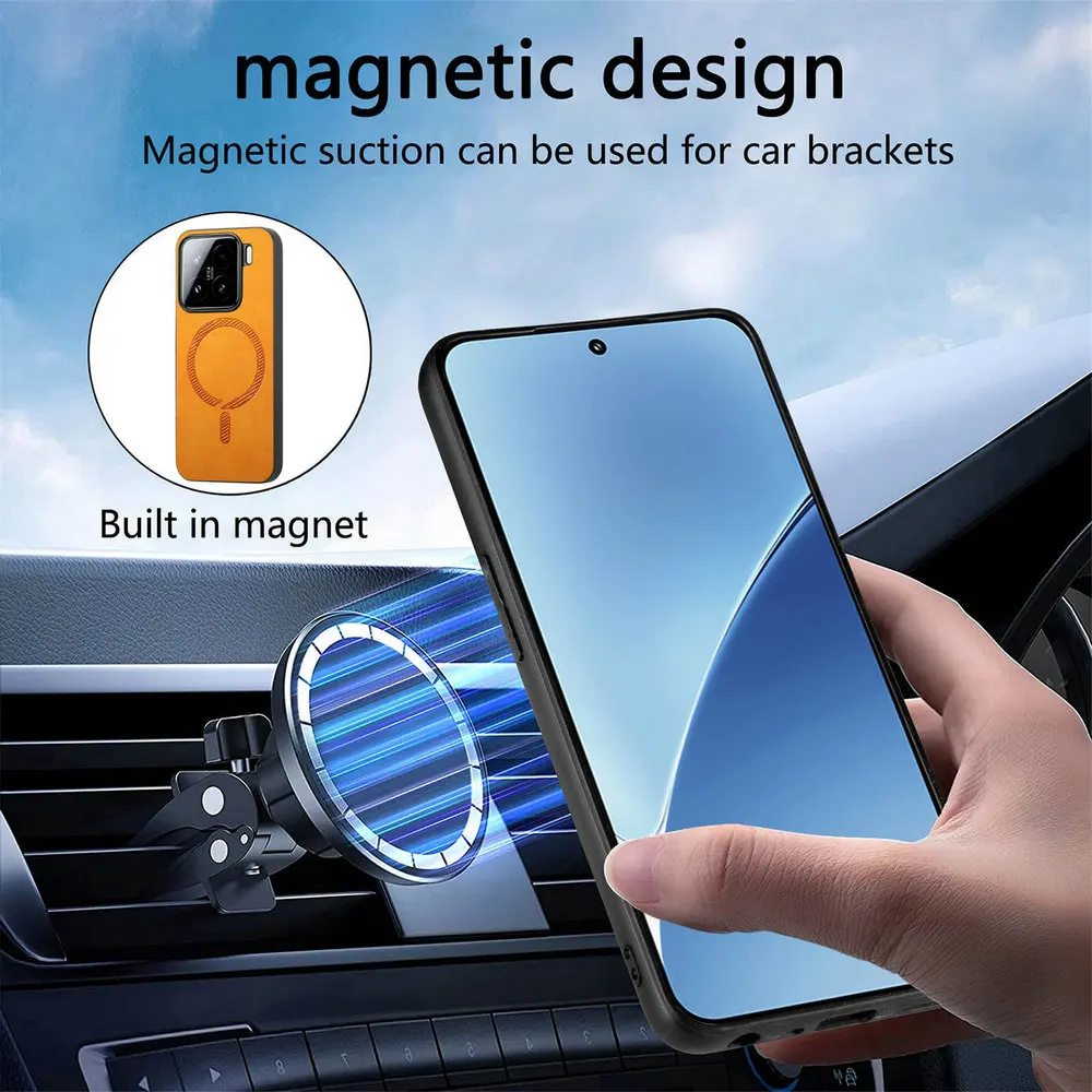 Фото Роскошный чехол для Xiaomi15 5G, магнитный автомобильный держатель с беспроводной зарядкой, бампер Funda Xiaomi 15, противоударный чехол для телефона Mi 15, задняя крышка №4