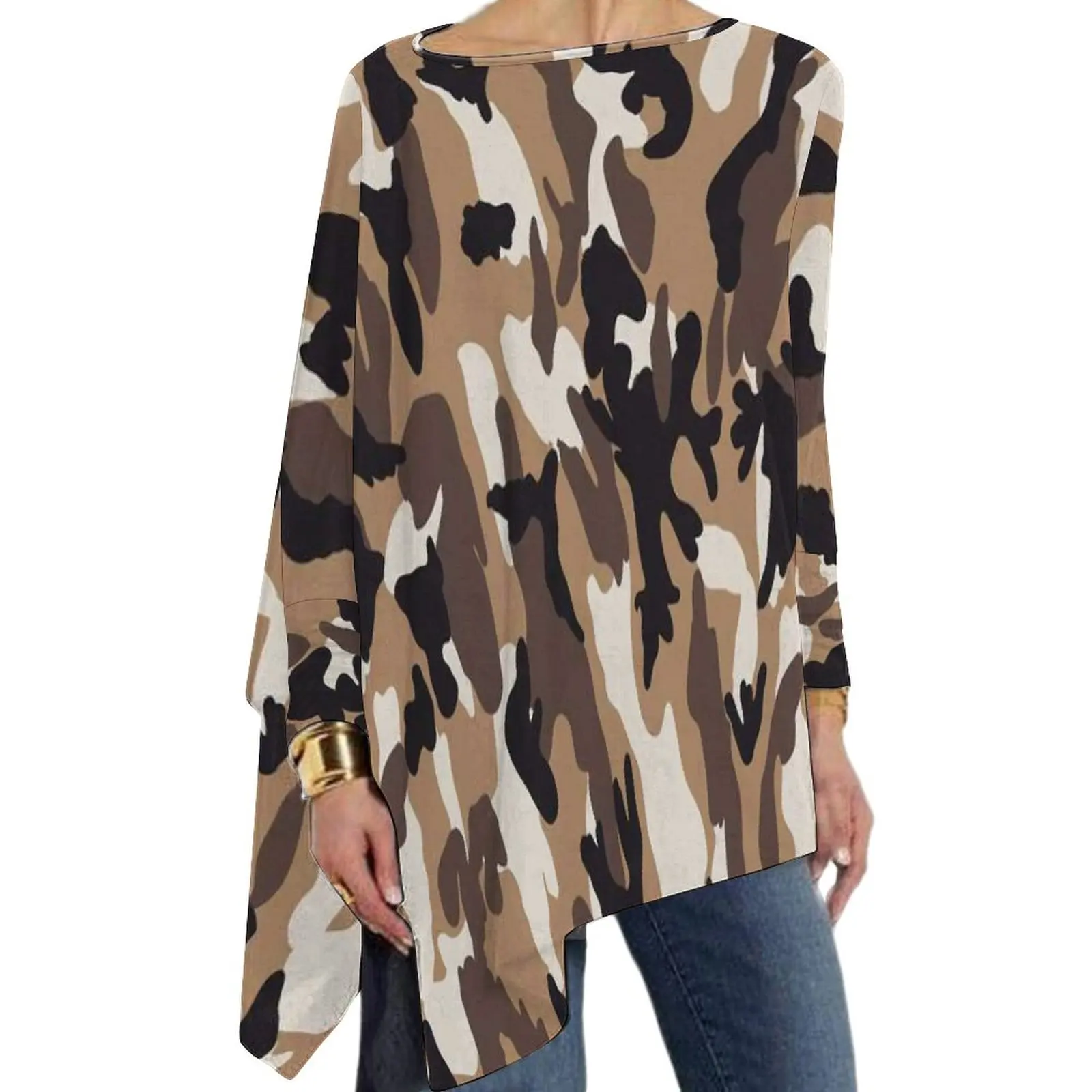 

Camo Print T Shirt Military Black Brown Camouflage Kawaii Long Sleeve T Shirts Korean Fashion Tee Shirt Big Size Print Top Tees