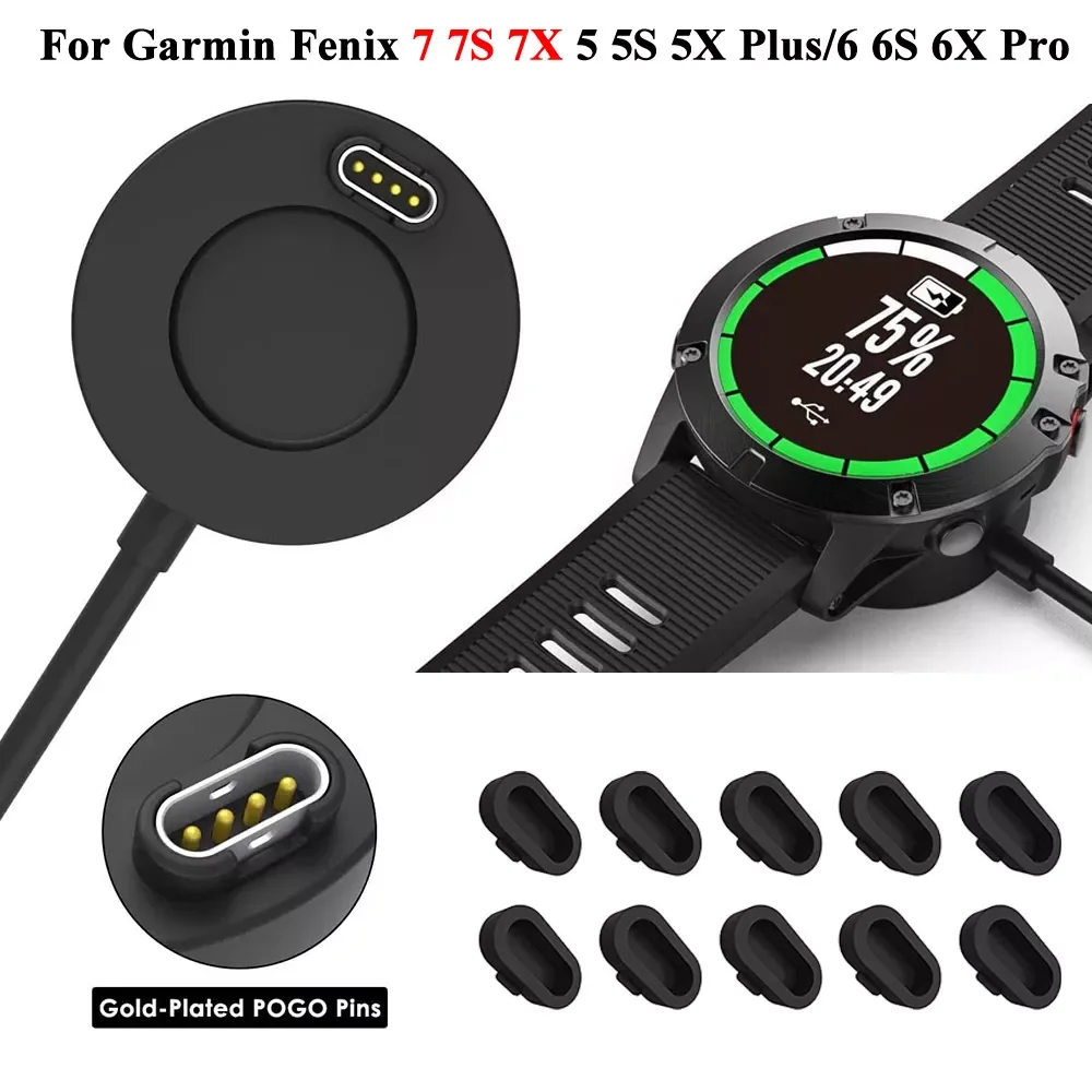 

1M Fast Charging Date Cable for Garmin Fenix 7 7S 7X Charger 935 USB Dock 945 245 Fenix 5S 5 5X Plus 6 6S 6X Pro Plug Cover Case