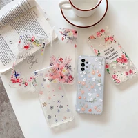 fashion small fresh transparent phone case for samsung galaxy s22 s21 s20 ultra s10 fe plus note10 9 8 pro lite shockproof cover