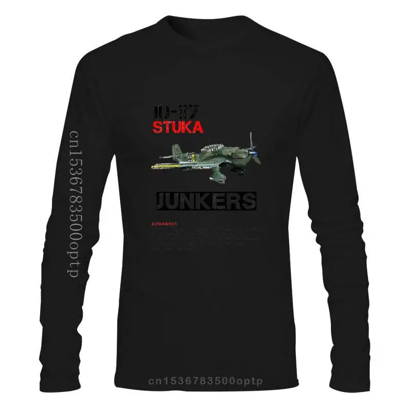 2022 Man Clothing  Junkers Ju-87 - Stuka Wwii Plane -  White Cotton Tshirt   Fashion Brand Tops Male Tshirt Men Design T-Shirt