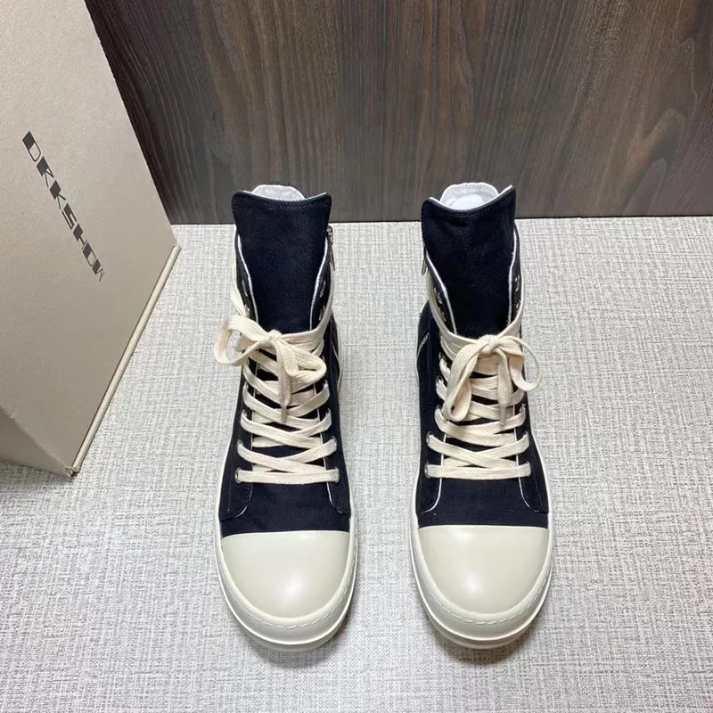 

Riic owens high top canvas wax top mainline thick soled couple shoes five-star fashion trend versatile short boots