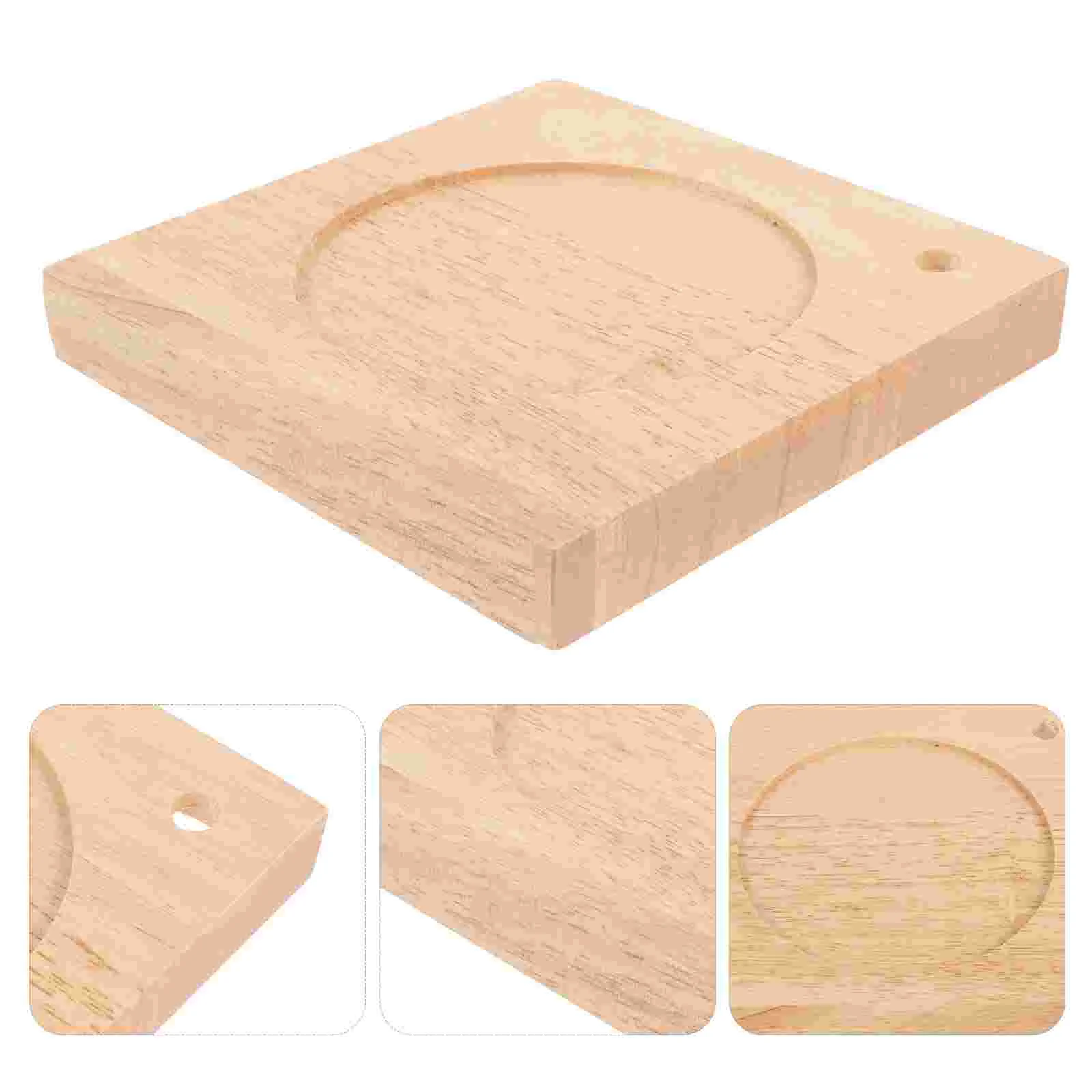 

Decor Square Desk Lamp Base Solid Wood Table Light Bedroom Decorative Wooden Living