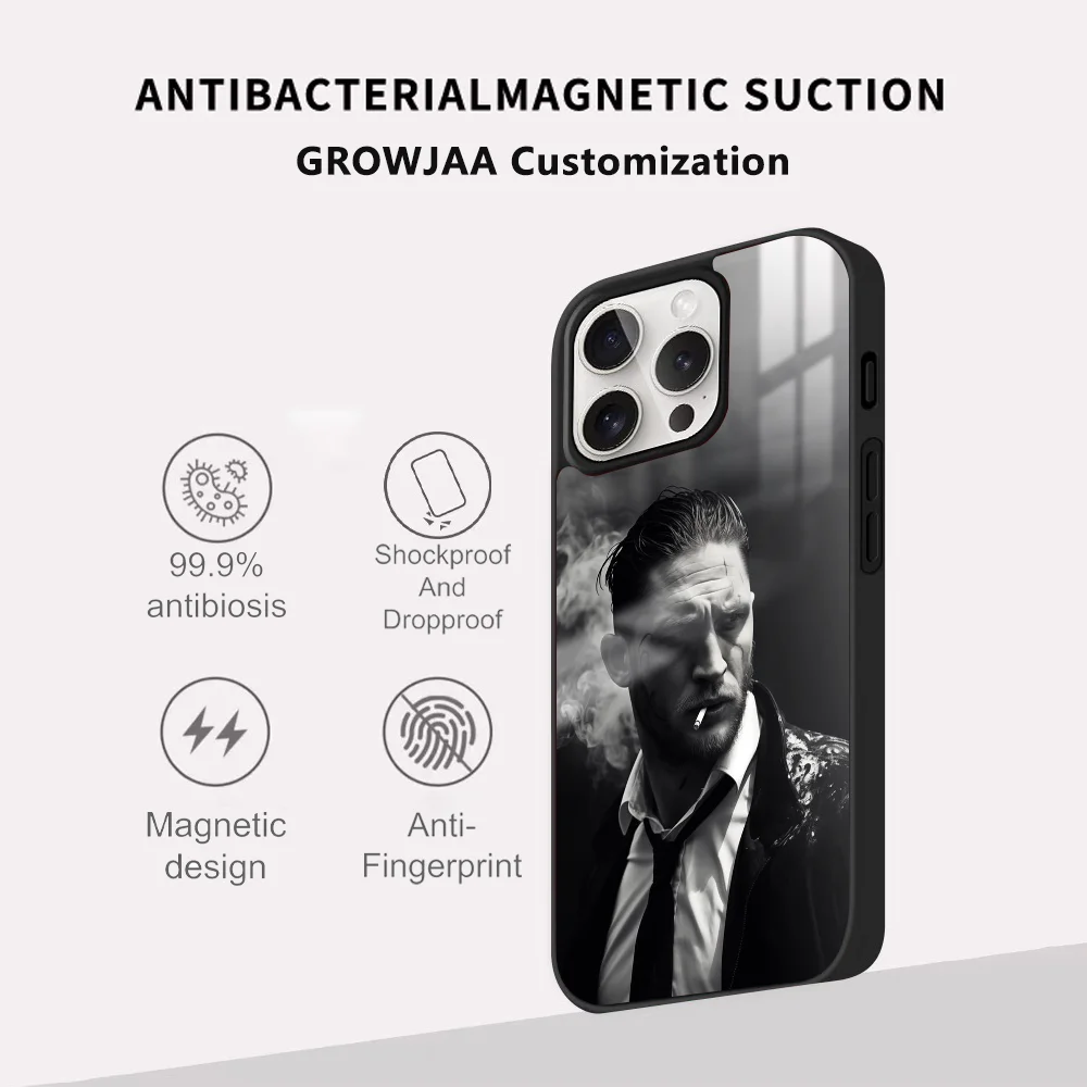 T-Tom H-Hardy UK actor Phone Case For iPhone 16 15 14 13 12 11 Pro Max Plus Mini Magsafe Mirror Wireless Magnetic Cover