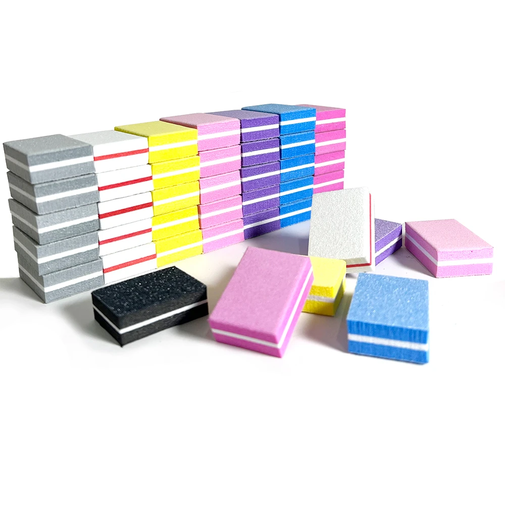 File blocks. Мини баф для ногтей. File blocks. Бафики 2,5*3,5 см 100/180 грит, 50 штук nail, желтые. File blocks.