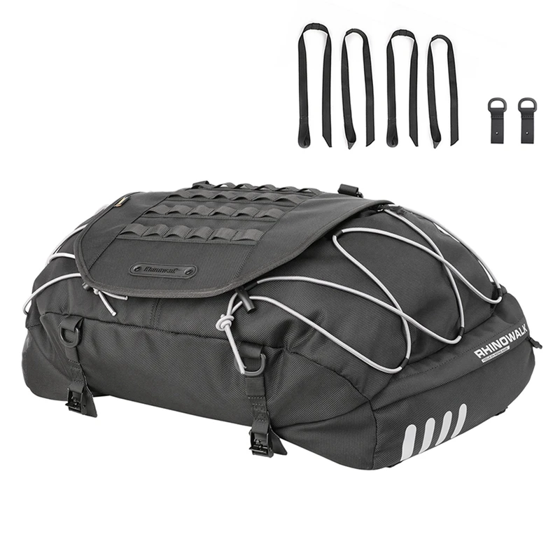 

1 Piece Polyester Rhinowalk Motorcycle Waterproof Tail Bag 35-50L Bilateral Expandable Tail Bag Rear Position Bag