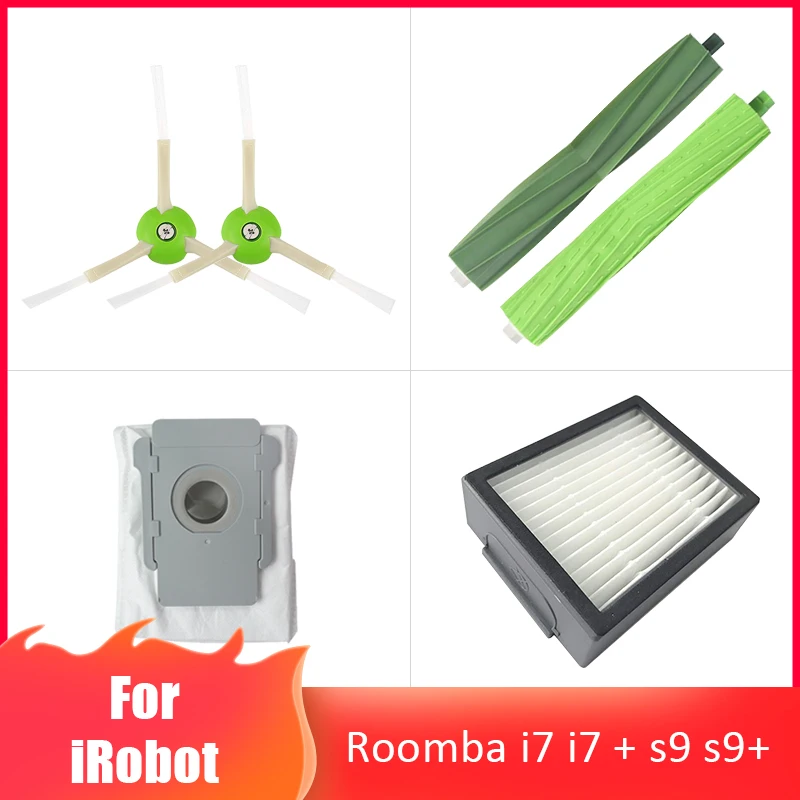 

Side Brush Hepa Filters Bristle Brush Dust Bags Accessories Replacement For iRobot Roomba i7 i7+ /i7 Plus E5 E6 Vacuum Cleaner