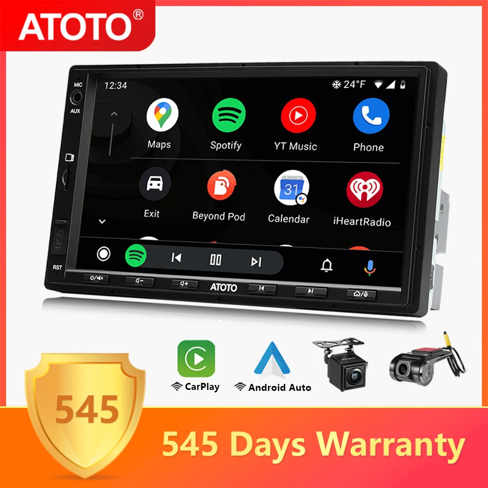 ATOTO 7-дюймовый 2Din Android автомобильный стерео беспроводной экран для Apple Carplay Auto Audio