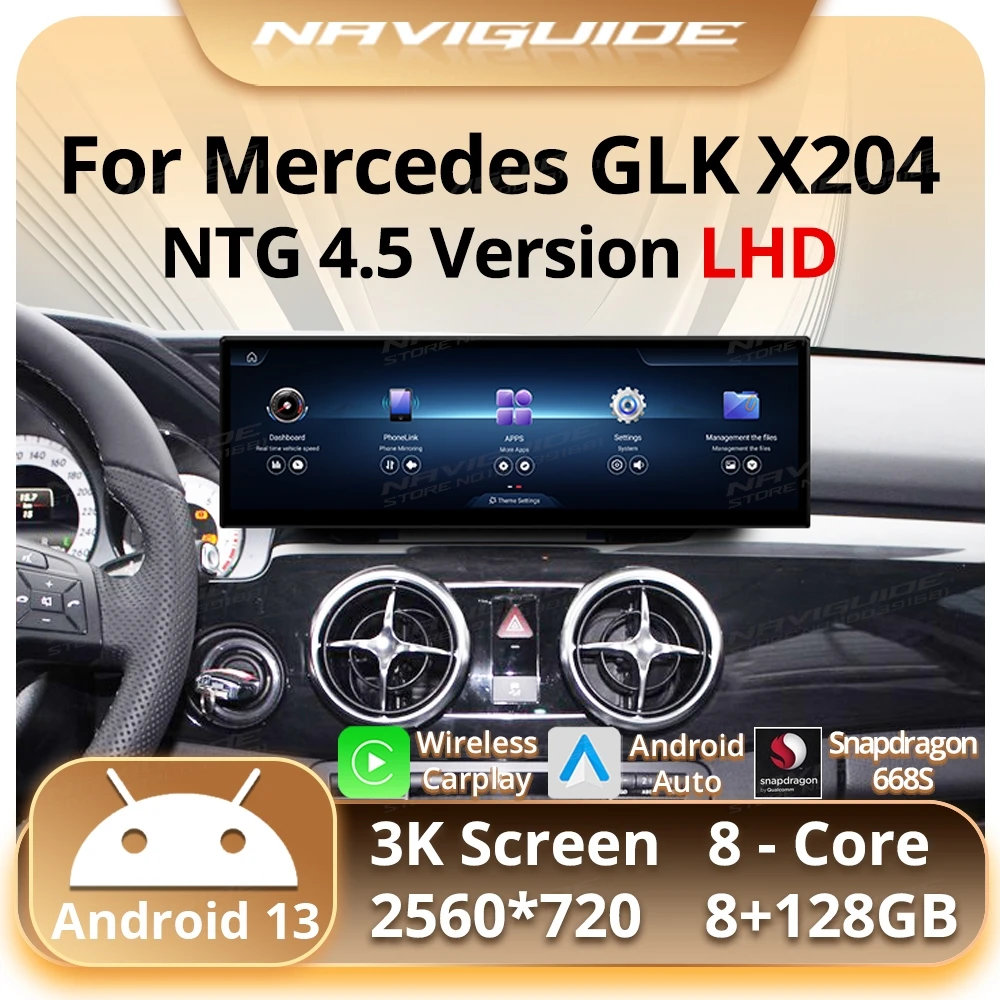 NAVIGUIDE 14 9 &quotAndroid 13 Автомобильный радиоприемник для Mercedes GLK Class X204 NTG 4 5