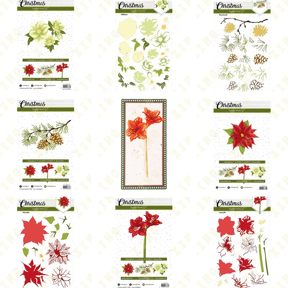 

Flowers Poinsettia Pine Branch Amaryllis Helleborus Newest Metal Cutting Dies Stencil for Diy Scrapbooking Decorative Embossing
