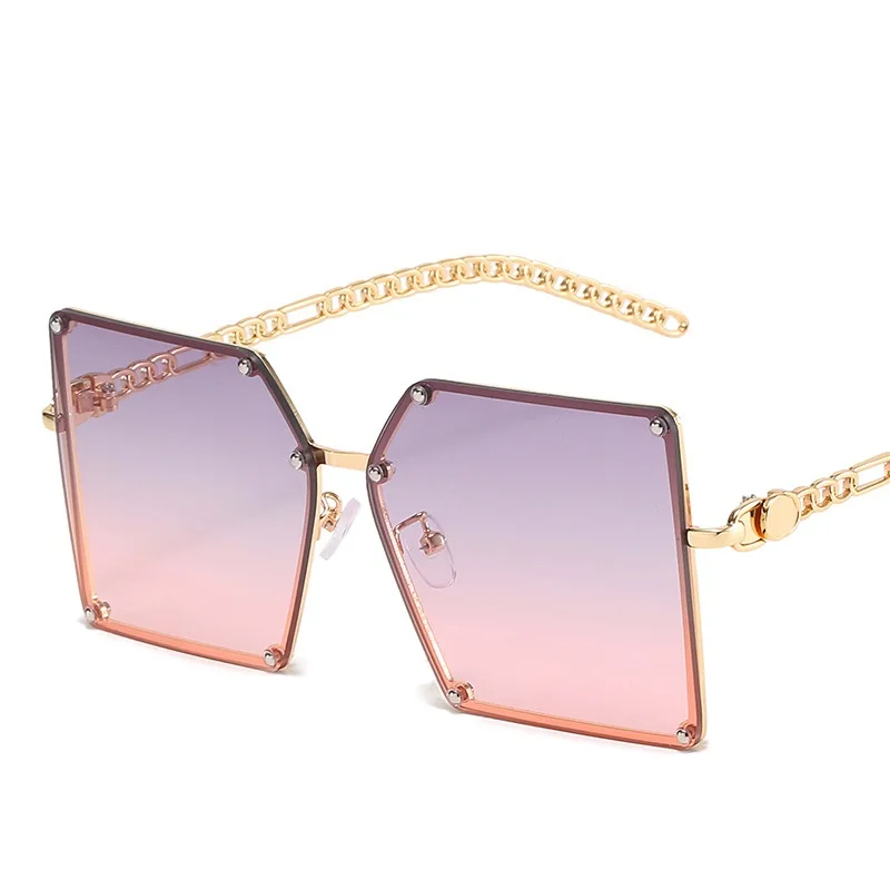 

Fashion Rimless Big Square Sunglasses for Women Female Eyeglasses Hollow Leg Rivet Framless Eyewear Glasses 2023 Gafas De Sol