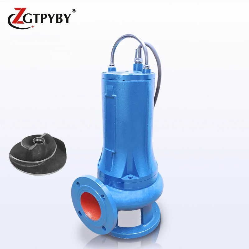 

65m3/h cast iron reamer cutting electric sludge submersible pump with knife for dirty water