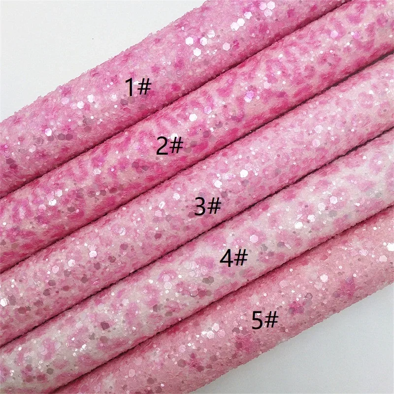 30X134 см мини-рулон розовый леопардовый массивный блестящий кожа искусственная