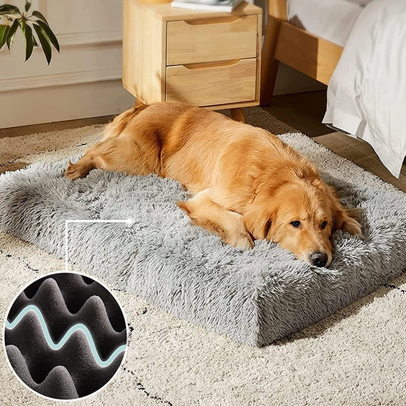 Plus Size Plush Dog Bed Mat Cat Beds Removable for Cleaning Puppy Cushion Super Soft Claming Dog Beds Pet Bed Medium Large Dogs