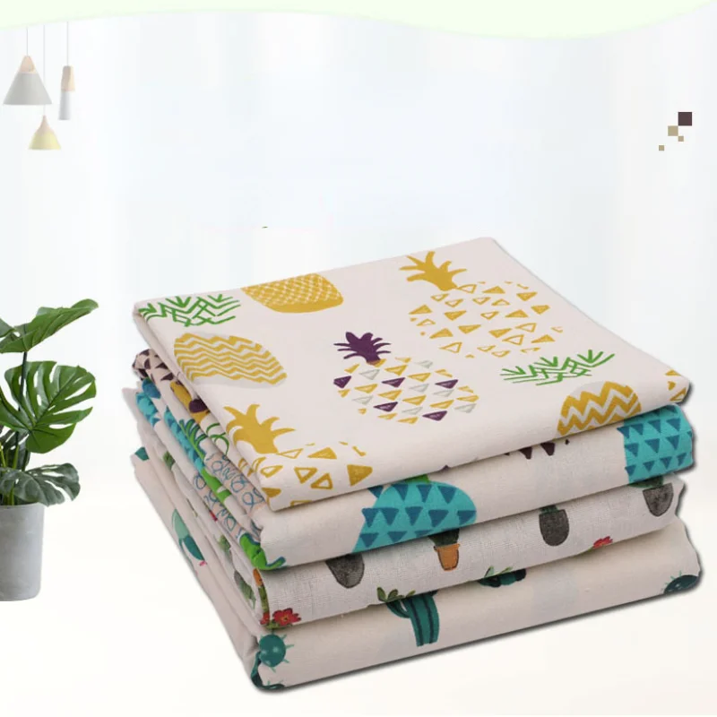 

Cartoon Fruit Series Printed Cotton Linen Fabric for DIY Sewing Crafts Tablecloth Pillow Bag Curtain Cushion Cover 100x150cm