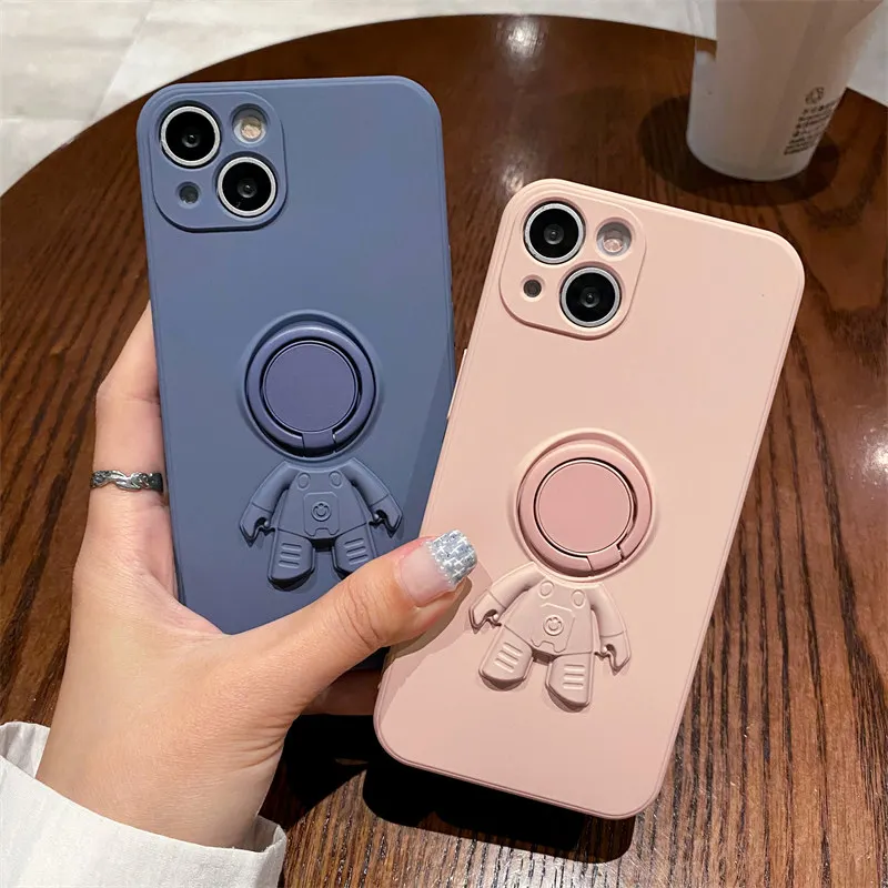 Креативный симпатичный жидкий силиконовый кронштейн с кольцом астронавта для