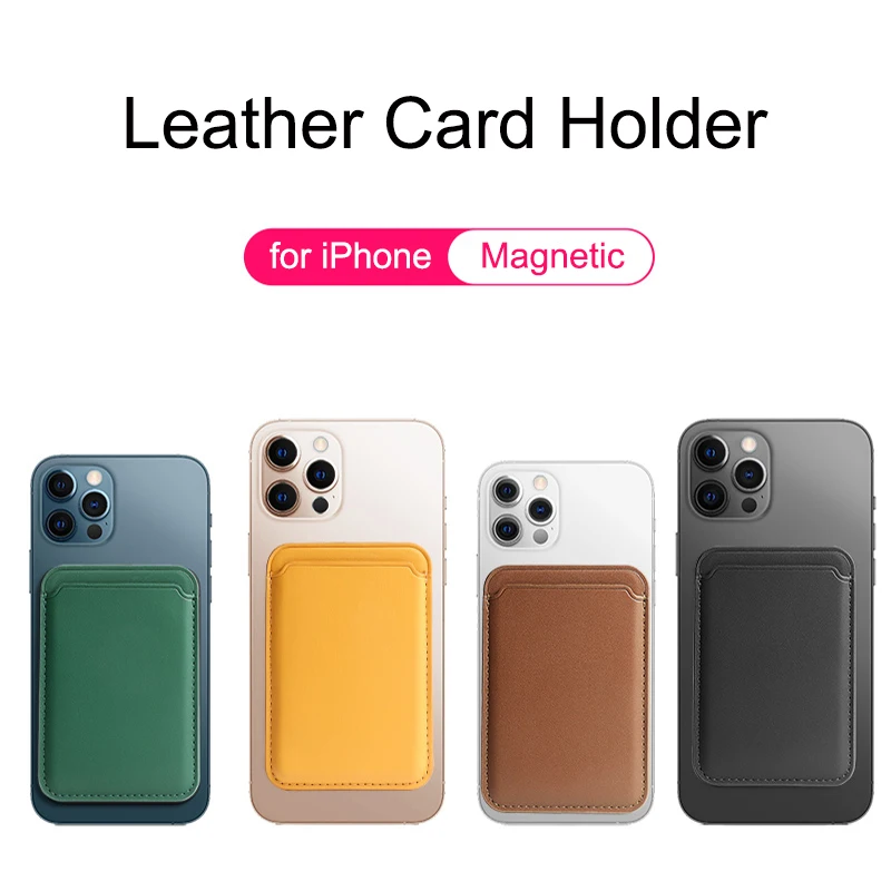 

For Magsafe Magnetic Leather Wallet For iPhone 12 13 Pro Max 13 Mini Magnetic Card Holder Back Case Advanced Minimalism