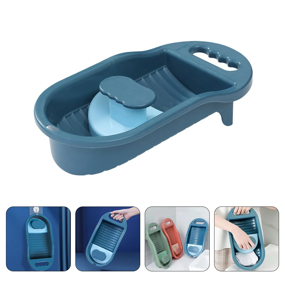 

1Pc Creative Laundry Washboard Personal Clothes Washboard Laundry Tool Blue