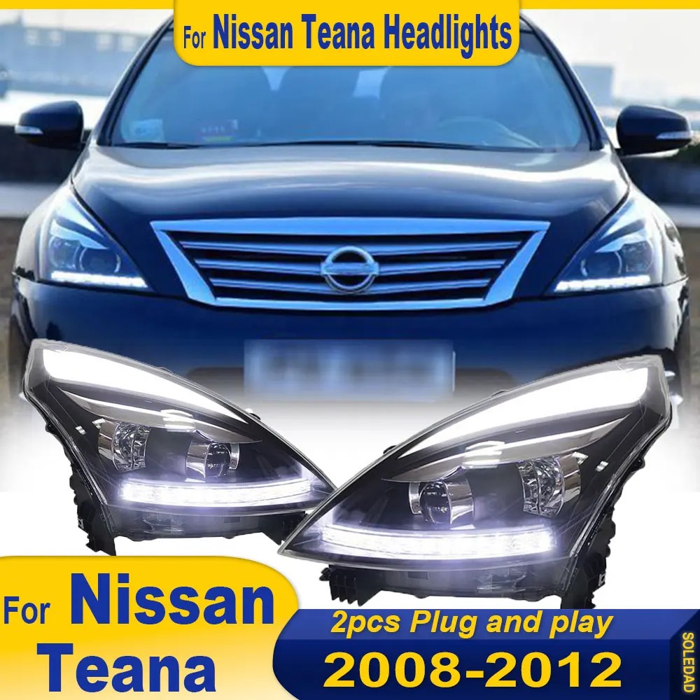 Фото Стайлинг автомобиля для Nissan Teana 2008 2009 2010 2011 2012, фары Altima, сигнальные DRL, биксеноновые линзы ближнего света, автоаксессуары №2