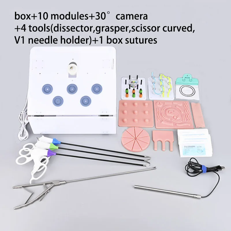 

Учебная коробка для лапароскопической хирургии, симулятор лапароскопии с HD-камерой 0/30 градусов, эндотренажер, оборудование для учебной практики