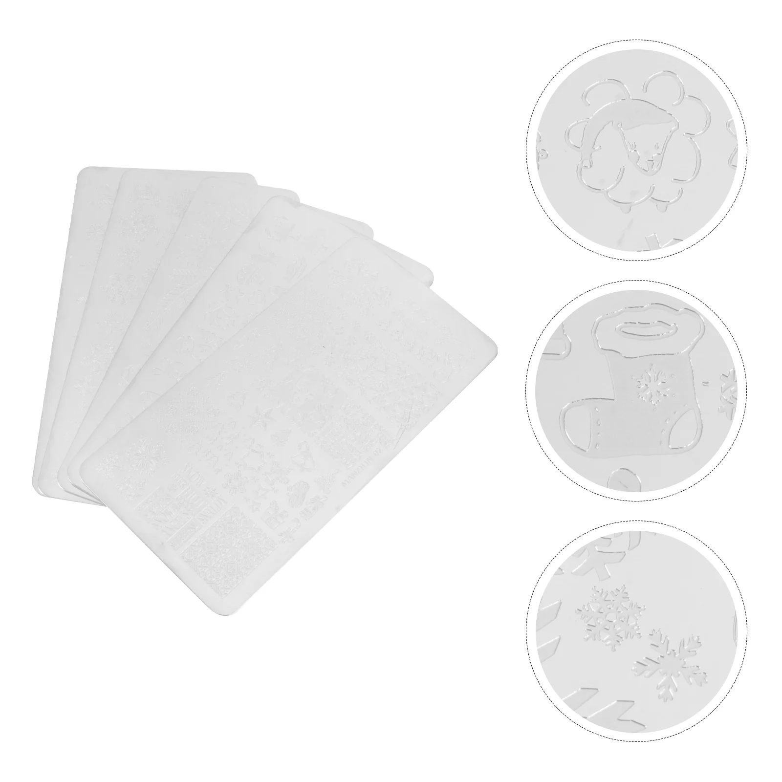 

5pcs Xmas Nail Stamping Plates Christmas Nail Art Stencil Manicure Template