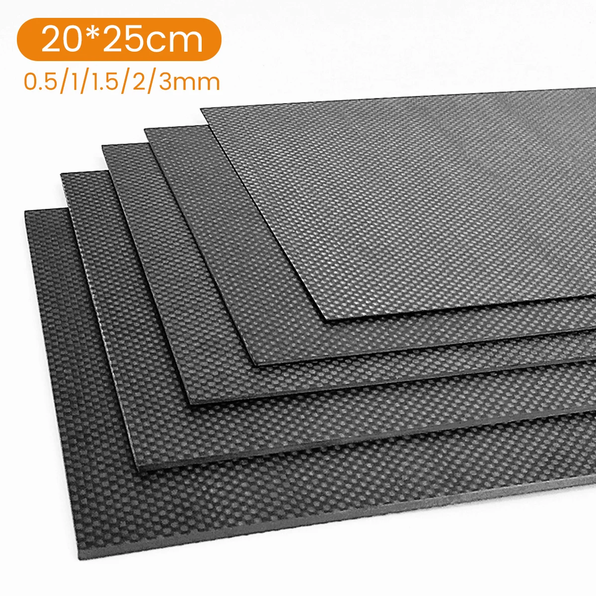 200mmx250mm Carbon Fiber Plate Panel Sheets 0.5mm 1mm 1.5mm 2mm 3mm thickness Composite Hardness Material for RC Car Helicopter