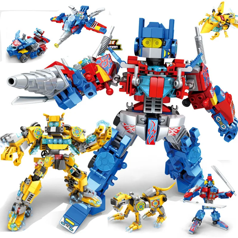 

Toy Building Blocks Kids Assembly Deformation Soldiers Robot Wasp Bricks Model Car Boy Puzzle Small Particle Brick Children Toys