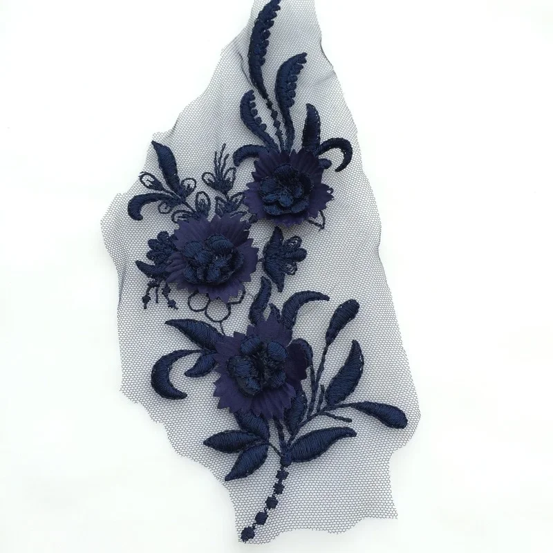 20 шт./лот 3D кружевная большая нашивка с вышивкой Сучжоу цветок свадебное платье