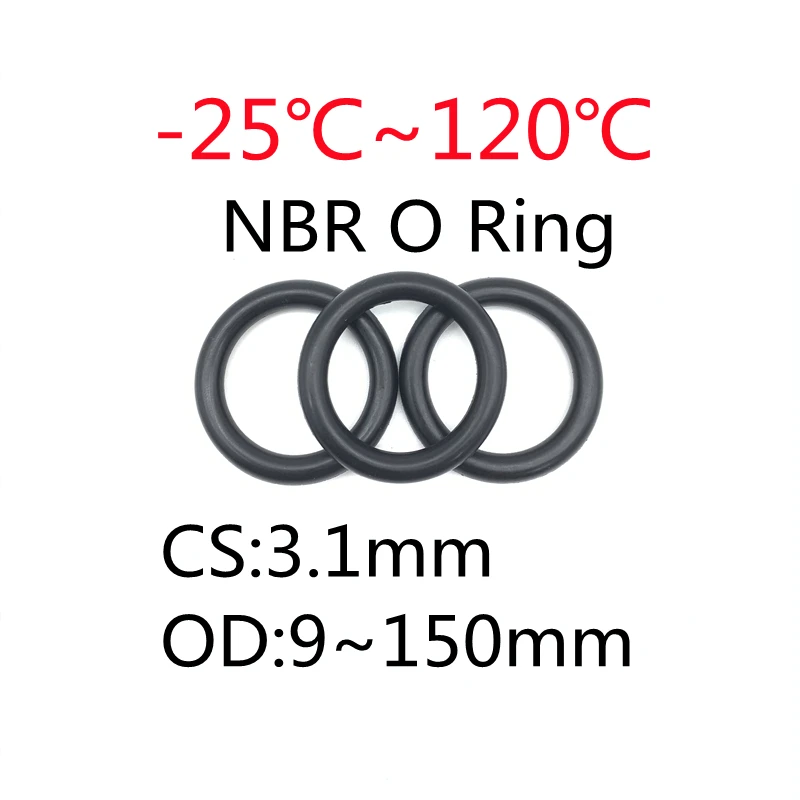 

Уплотнительное кольцо NBR 20 шт., уплотнительные прокладки для масла, толщина CS 3,1 мм, внешний диаметр 9 ~ 150 мм, автомобильная Нитриловая Резина ...
