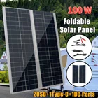 Складная солнечная панель 12 В, гибкая портативная уличная солнечная батарея с питанием от USB, для кемпинга, походов, путешествий, зарядное устройство для телефона, 100 Вт, комплект солнечной панели